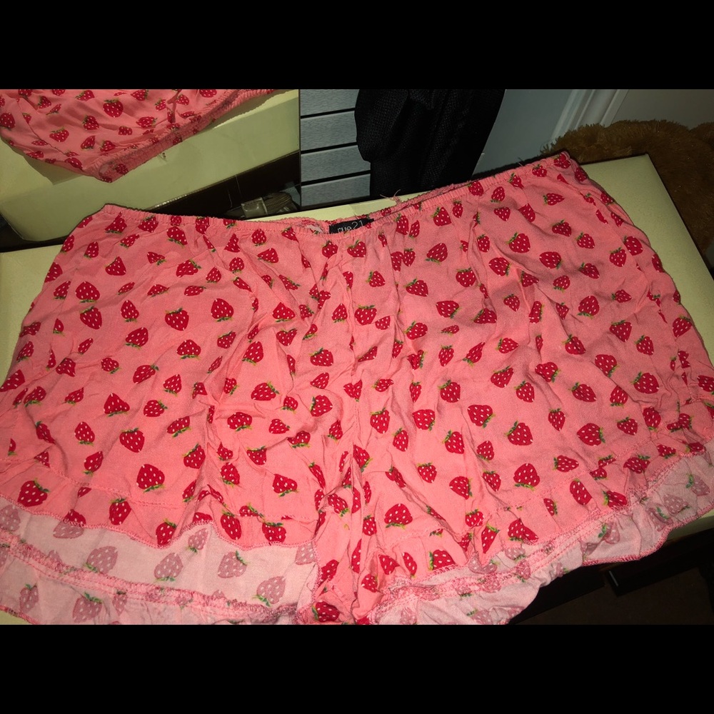 Pink strawberry pj shorts from rue 21